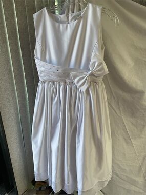 Swea pea and Lilli White Girls' Satin Bow Dress -